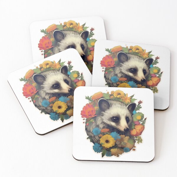 Item preview, Opossum in flowers designed and sold by CrittersHub.