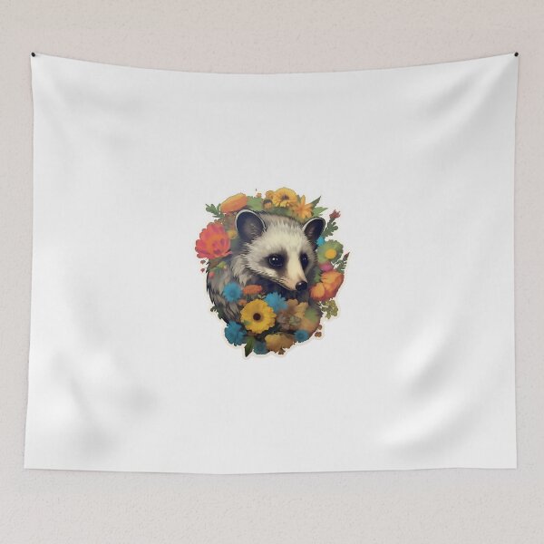 Item preview, Opossum in flowers designed and sold by CrittersHub.
