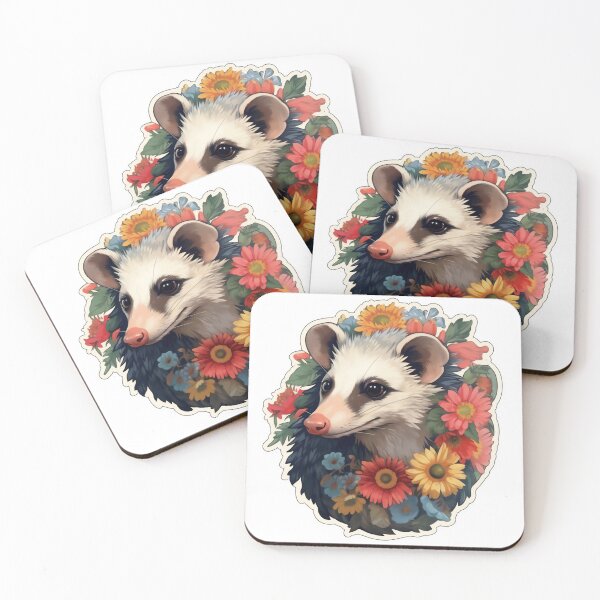 Item preview, Opossum in flowers designed and sold by CrittersHub.