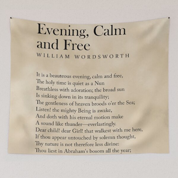 Item preview, It is a Beauteous Evening - William Wordsworth Poem - Literature - Typography Print 1 - Vintage designed and sold by Studio Grafiikka.