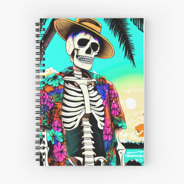 Item preview, Summerween - Skeleton in Floral Shirt at Beach designed and sold by pocketart2023.