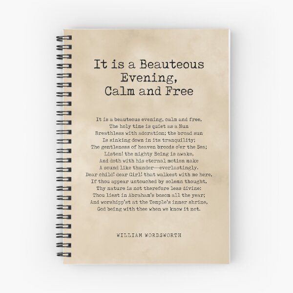 Item preview, It is a Beauteous Evening - William Wordsworth Poem - Literature - Typewriter Print 2 - Vintage designed and sold by Studio Grafiikka.