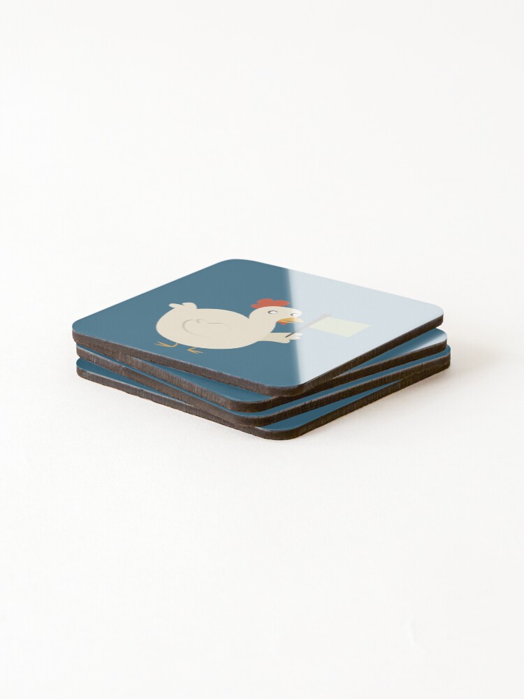 Thumbnail 4 of 5, Coasters (Set of 4), Chicken! designed and sold by plotDriving-NPC.