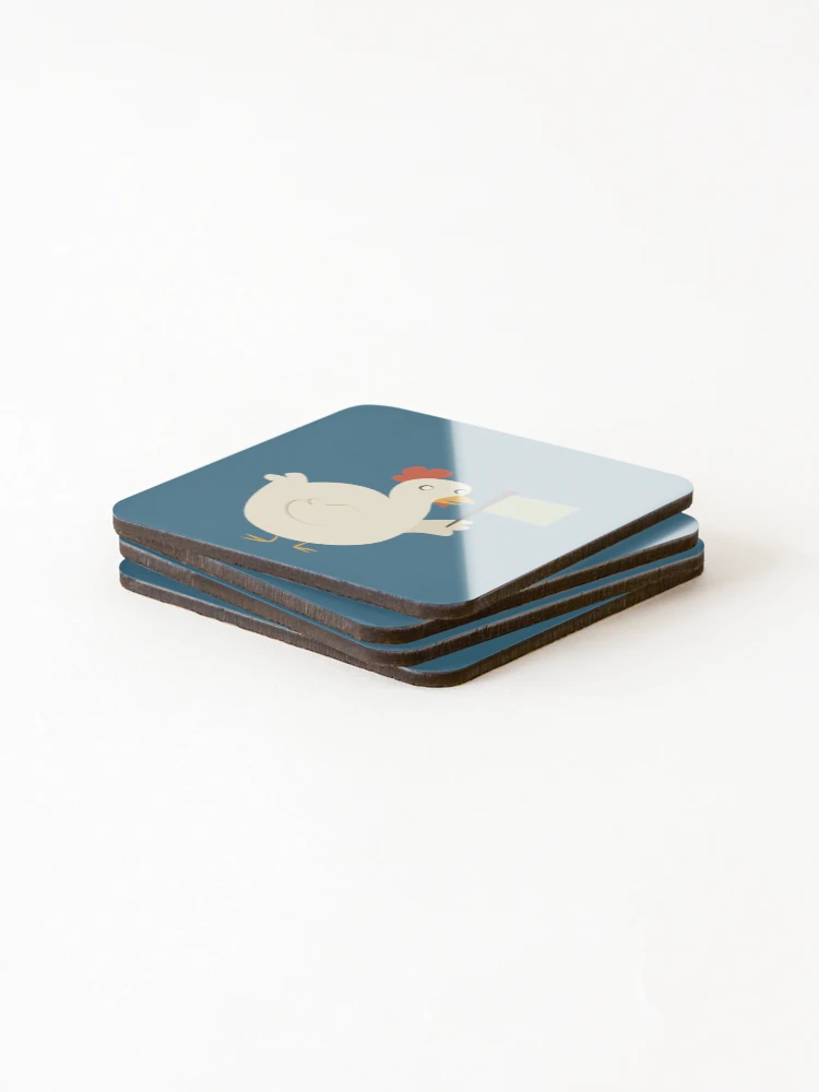 Thumbnail 4 of 5, Coasters (Set of 4), Chicken! designed and sold by plotDriving-NPC.