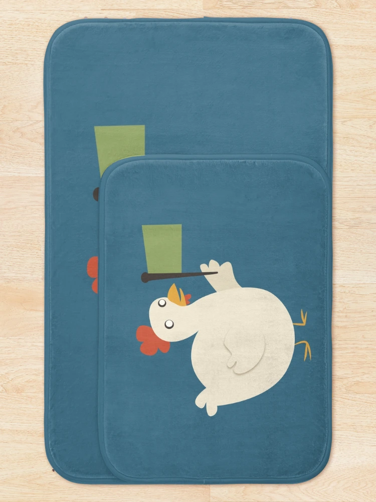 Thumbnail 5 of 6, Bath Mat, Chicken! designed and sold by plotDriving-NPC.