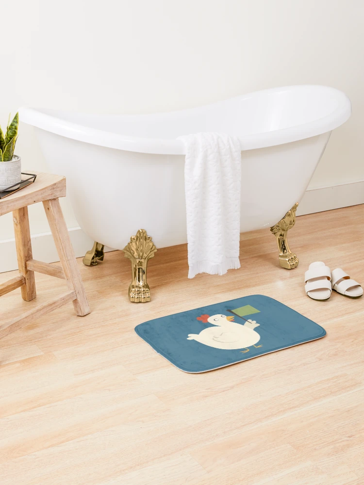 Thumbnail 2 of 6, Bath Mat, Chicken! designed and sold by plotDriving-NPC.