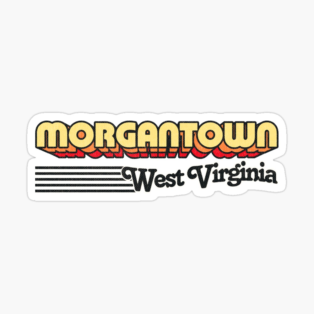 Morgantown, West Virginia | Retro Stripes Sticker