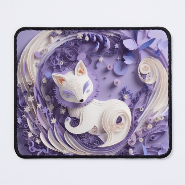 Item preview, Cute fox made of paper on purple background. Paper art. designed and sold by aiphotosart.