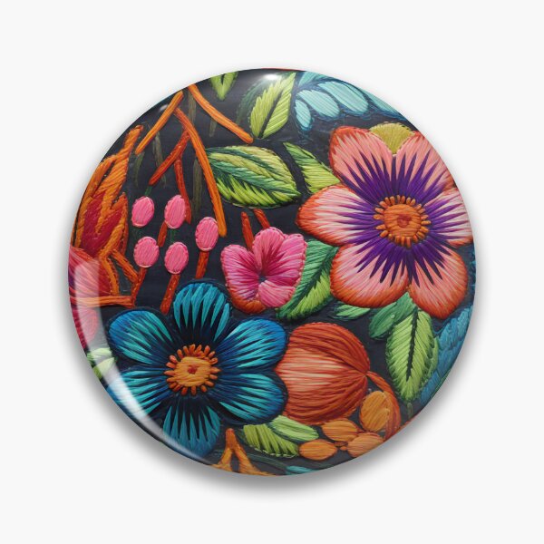 Item preview, Vibrant Floral Embroidery Pattern designed and sold by printorina.