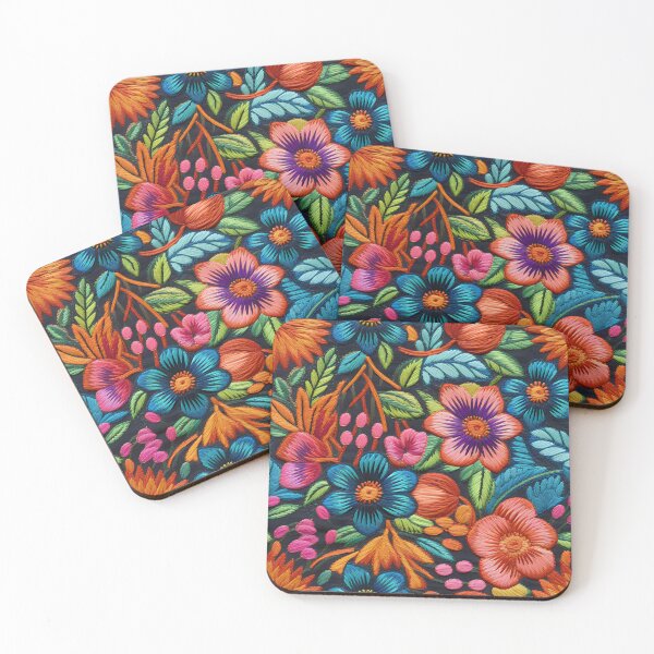 Item preview, Vibrant Floral Embroidery Pattern designed and sold by printorina.