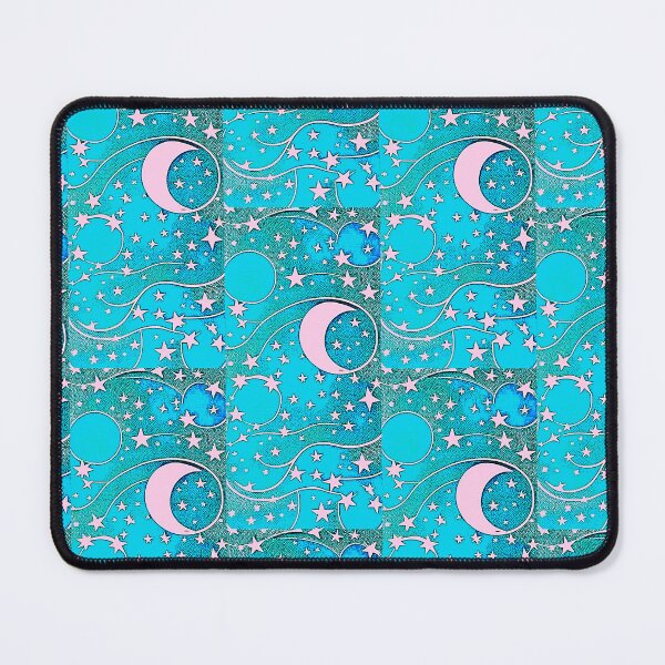 Item preview, Moon and white starry linograph folk art designed and sold by Earth Nature Creations.