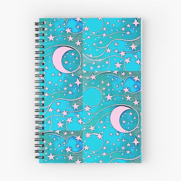Item preview, Moon and white starry linograph folk art designed and sold by Earth Nature Creations.