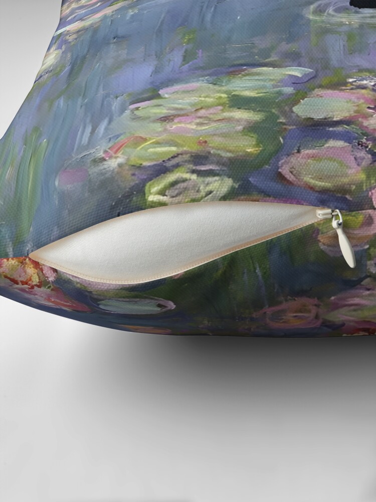 Thumbnail 2 of 4, Pillow, Cat Monet Waterlily designed and sold by outdoorway.