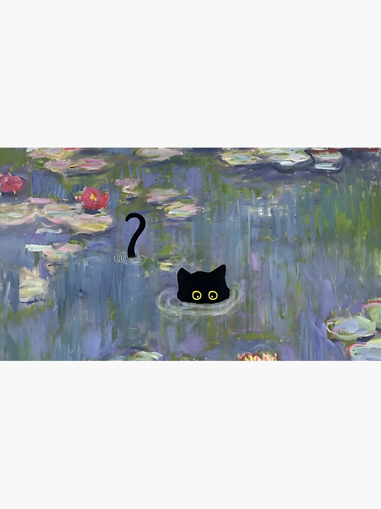 Aperçu 7 sur 7. Casquette avec l'œuvre Chat Monet Nénuphar créée et vendue par outdoorway.