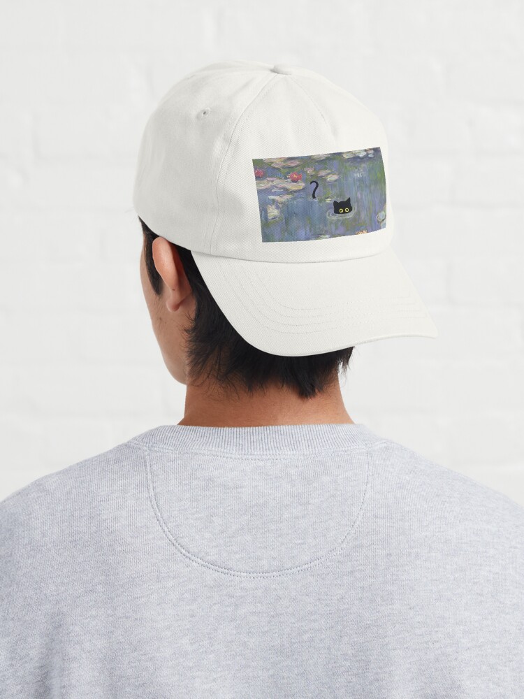 Aperçu 4 sur 7. Casquette avec l'œuvre Chat Monet Nénuphar créée et vendue par outdoorway.