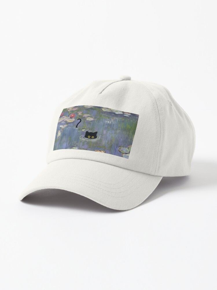 Aperçu 1 sur 7. Casquette avec l'œuvre Chat Monet Nénuphar créée et vendue par outdoorway.