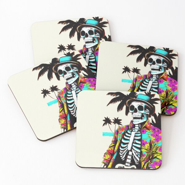 Artikelvorschau, Summerween – Skelett im Blumenhemd in Palm Beach entworfen und verkauft von pocketart2023.