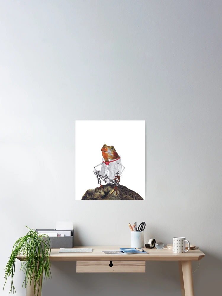 Thumbnail 2 of 3, Poster, FROG ON ROCK designed and sold by Hares & Critters.