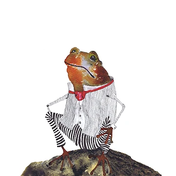 Artwork thumbnail, FROG ON ROCK by Hares & Critters