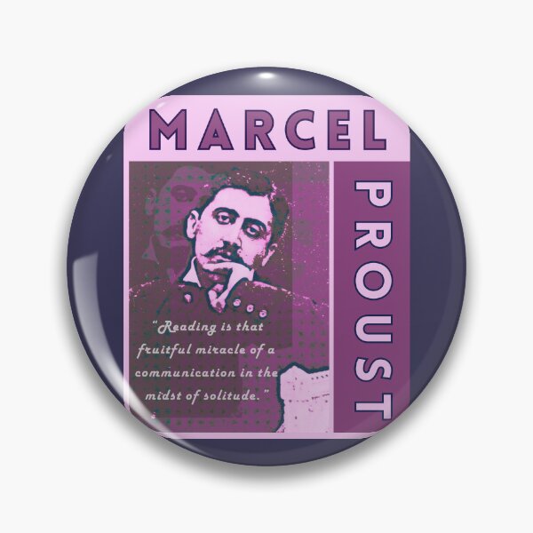 Item preview, Marcel Proust portrait and quote: Reading is that fruitful miracle of a communication in the midst of solitude. designed and sold by artbleed.