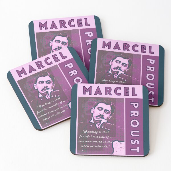 Item preview, Marcel Proust portrait and quote: Reading is that fruitful miracle of a communication in the midst of solitude. designed and sold by artbleed.