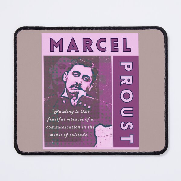 Item preview, Marcel Proust portrait and quote: Reading is that fruitful miracle of a communication in the midst of solitude. designed and sold by artbleed.