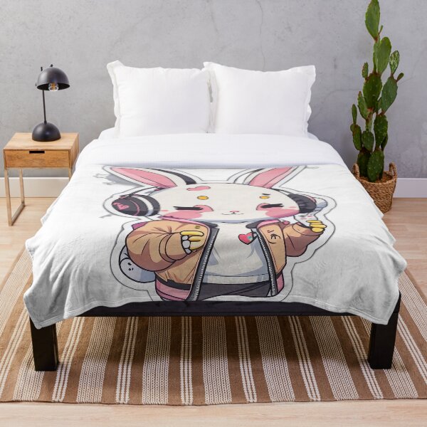 Aperçu de l'œuvre Lapin au visage rose de style cool créée et vendue par FFixation.