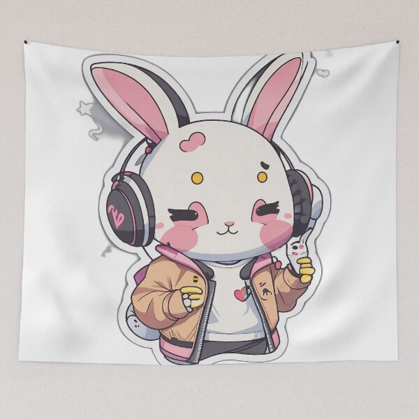 Item preview, Cool style pink face bunny designed and sold by FFixation.