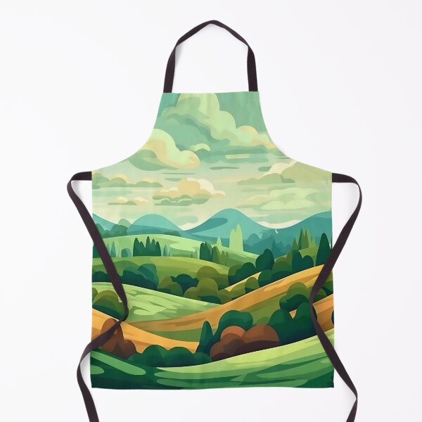 Artikelvorschau, Abstrakte Landschaft mit Hügeln und Bäumen und bewölktem Himmel. entworfen und verkauft von osadchyii.