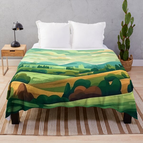 Item preview, Paisaje abstracto con colinas y árboles y cielo nublado. designed and sold by osadchyii.