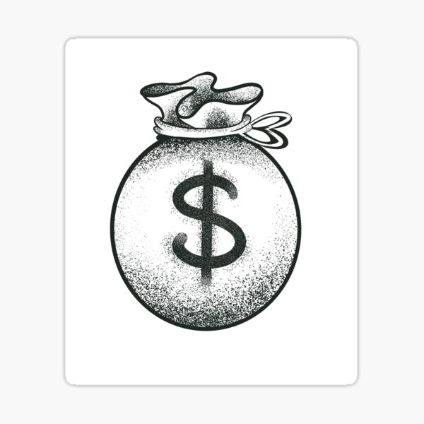 "Money Bag" Sticker by PZAndrews Redbubble