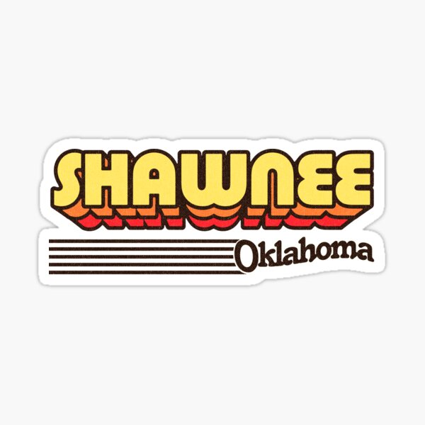 "Shawnee, Oklahoma Retro Stripes" Sticker for Sale by retroready