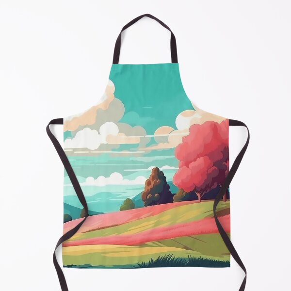 Artikelvorschau, Abstrakte Landschaft mit Hügeln und Bäumen und bewölktem Himmel. entworfen und verkauft von osadchyii.