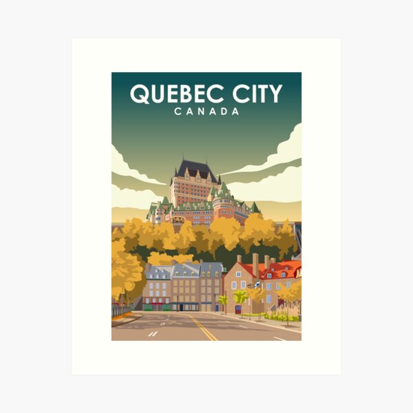 Item preview, Quebec City Vintage Minimal Retro Travel Poster designed and sold by Stadify.
