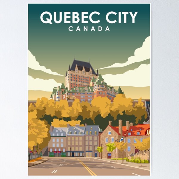 Item preview, Quebec City Vintage Minimal Retro Travel Poster designed and sold by Stadify.