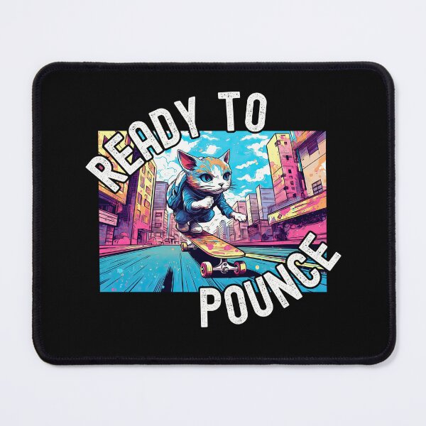 Item preview, Ready to Pounce : A cat riding a skateboard designed and sold by TheTrendsDesk.