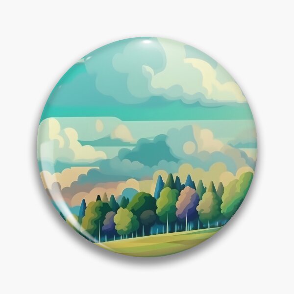 Artikelvorschau, Abstrakte Landschaft mit Hügeln und Bäumen und bewölktem Himmel. entworfen und verkauft von osadchyii.