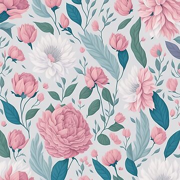 Artwork thumbnail, Romantic Flower Pattern_4 by bubblegarden