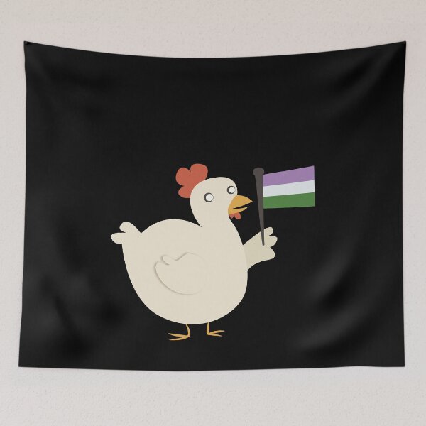 Item preview, genderqueer pride flag chicken designed and sold by plotDriving-NPC.