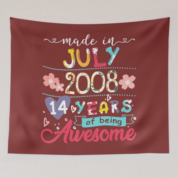 Item preview, 	 14Th Birthday Floral 	 For 	 Born In July 2008  	 designed and sold by fjyvwtotxbq57.