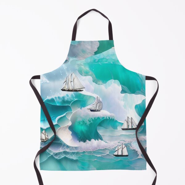 Item preview, sea, stained glass, aquamarine, ships, spray, waves designed and sold by Maria Mihailova.