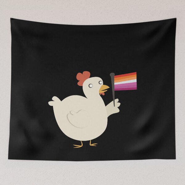 Item preview, lesbian pride flag chicken designed and sold by plotDriving-NPC.