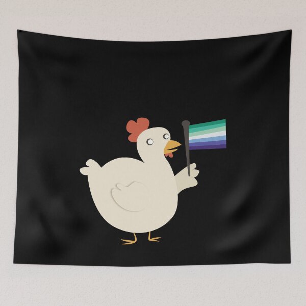 Item preview, gay (mlm) pride flag chicken designed and sold by plotDriving-NPC.