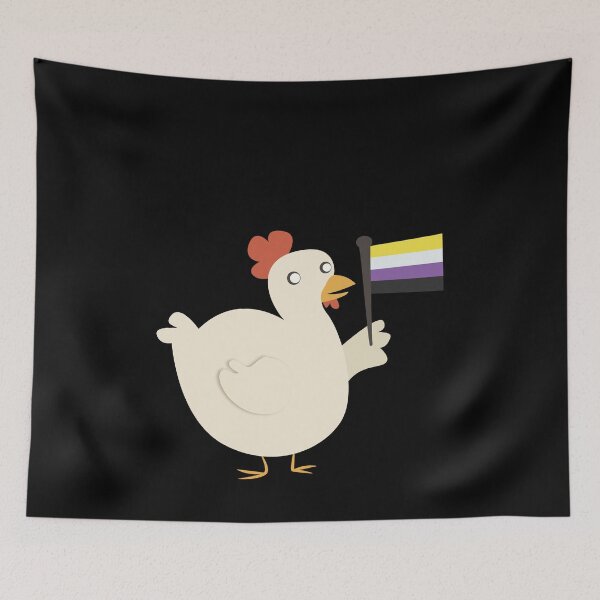 Item preview, non-binary pride flag chicken designed and sold by plotDriving-NPC.