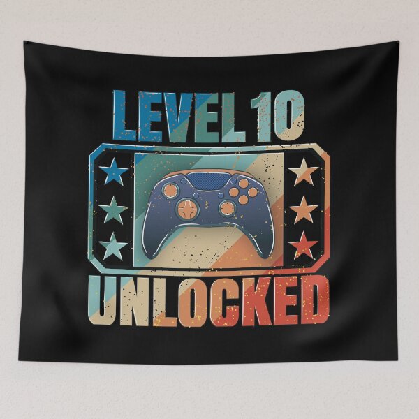 Item preview, Level 10 Unlocked: The design of gamers who celebrate their birthday designed and sold by Kraker-Inc.