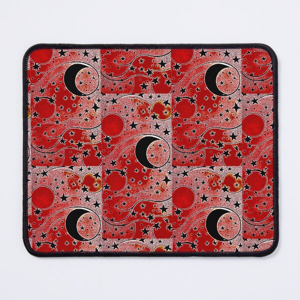 Item preview,  Moon and white starry linograph folk art designed and sold by Earth Nature Creations.