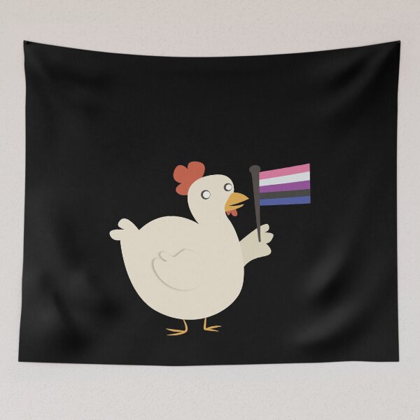 Item preview, genderfluid pride flag chicken designed and sold by plotDriving-NPC.