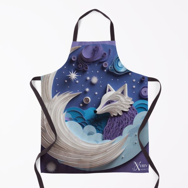 Artikelvorschau, Paper art fox and moon with space and stars. Paper craft style. entworfen und verkauft von aiphotosart.