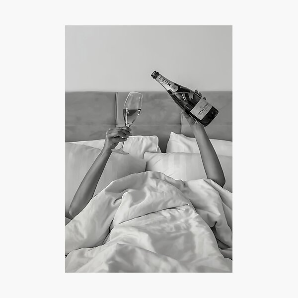 Item preview, Woman Drinking Wine in Bed designed and sold by waltersww.