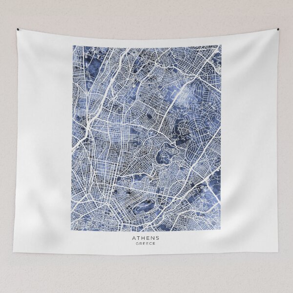 Item preview, Athens Greece City Map designed and sold by ArtPrints.